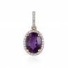 Amethyst Diamanten Anhänger mit Kette